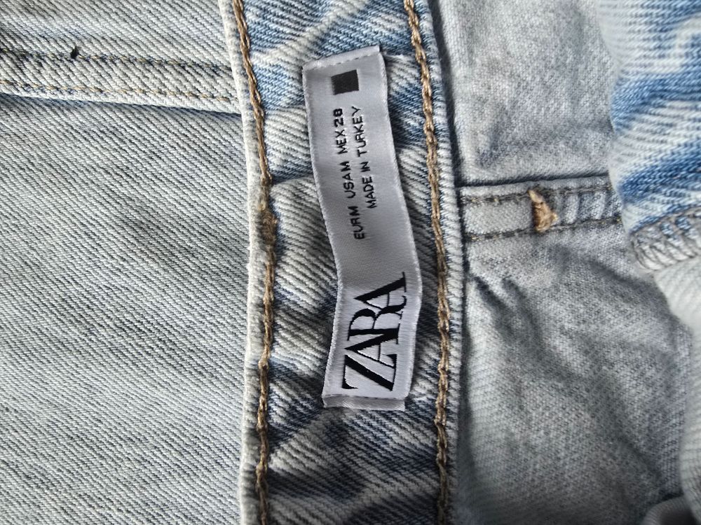 Zara Light Blue Denim Midi Skirt