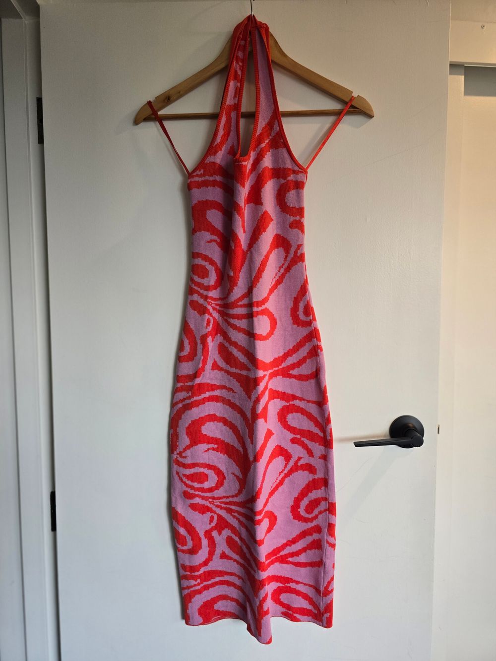 Mooloola Pink and Red Knit Halter Dress
