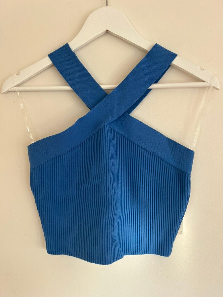 Blue Halter Neck Top