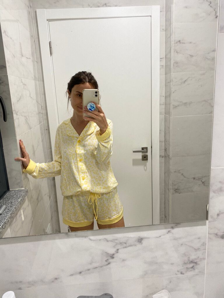 Cosabella Yellow Leopard Print Pyjama Set