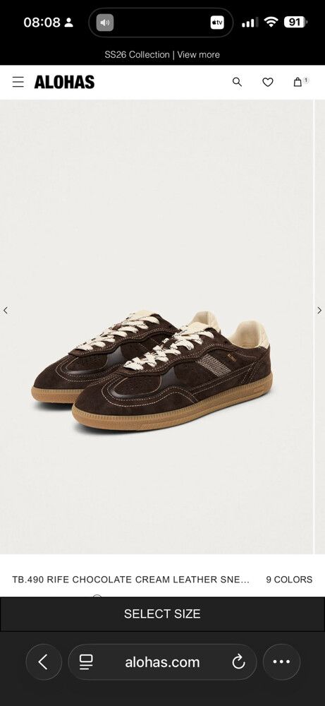 TB.490 Rife Chocolate Cream Leather Sneaker