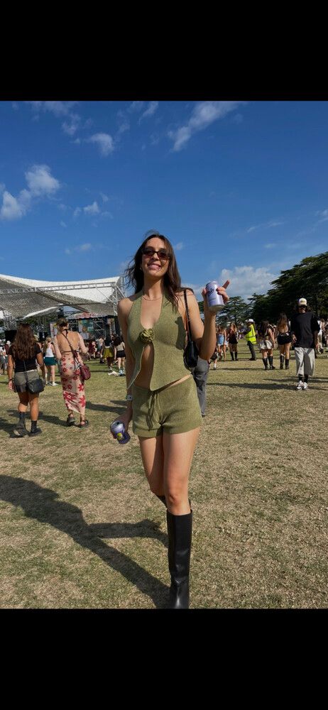 With Jean Green Knit shorts Size S