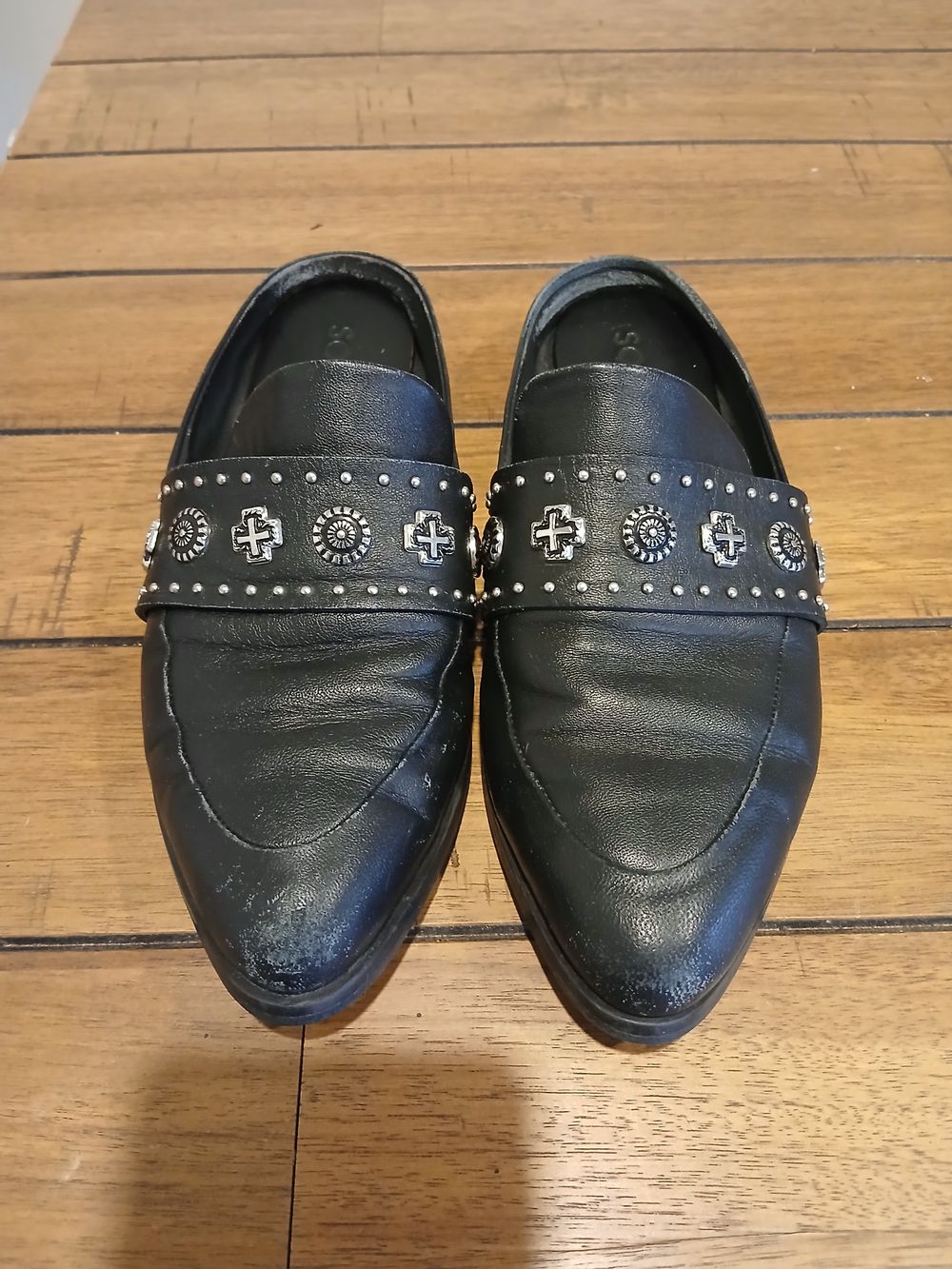 Sol Sana Black Leather Mules