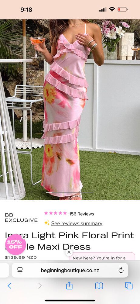 Beginning Boutique Light Pink Floral Dress