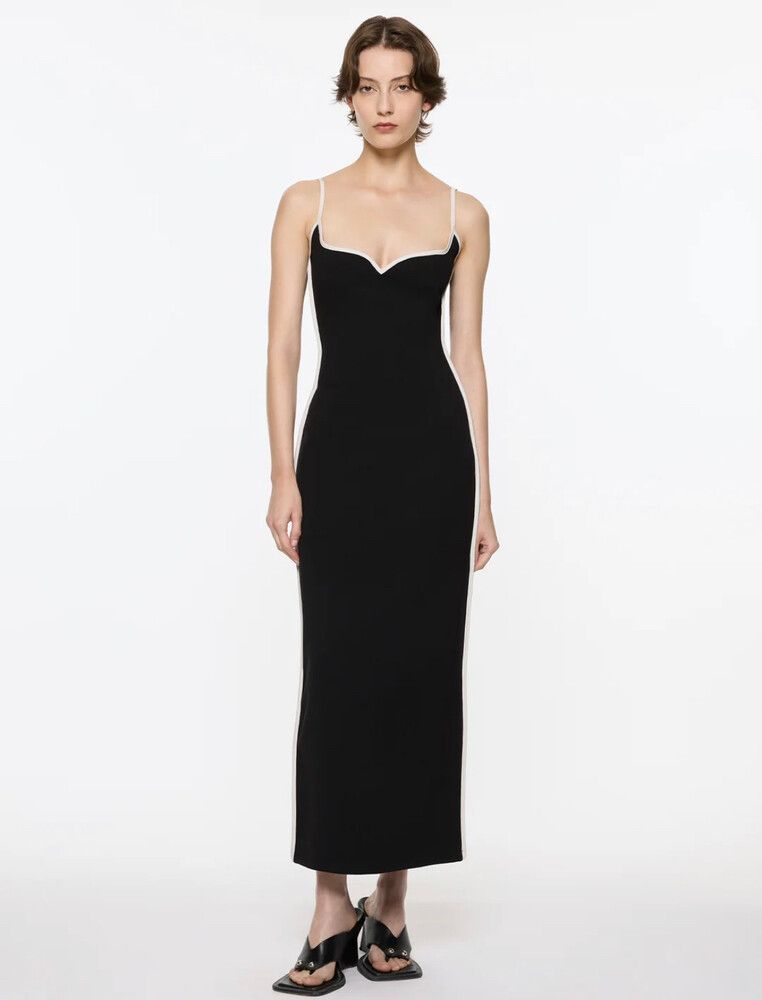 paris georgia sammy fitted satin midi dress Paris Georgia Brown Fabienne Midi Dress Brown / XS main image 0