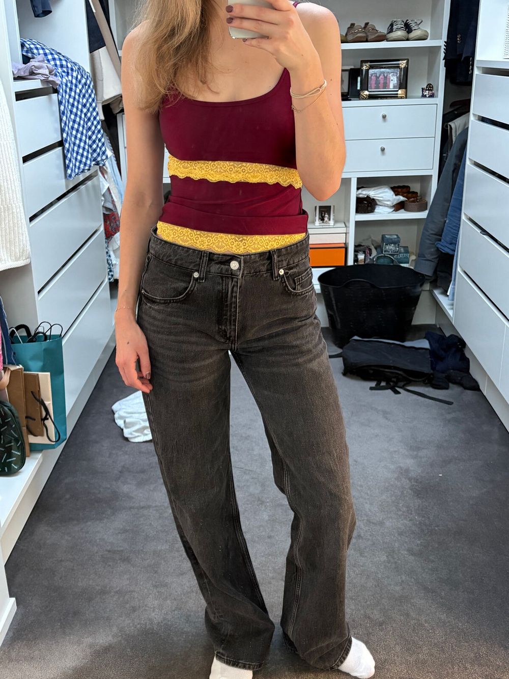 Zara TRF wide leg mid rise jeans