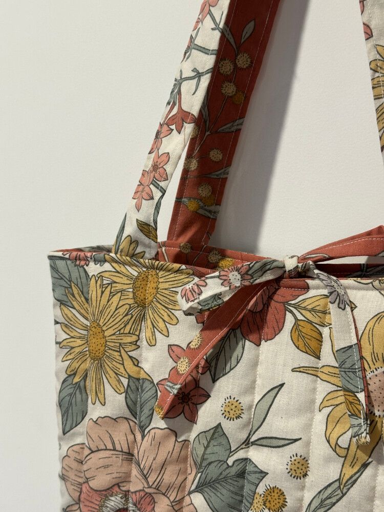 Handmade Floral Quilted Tote Bag