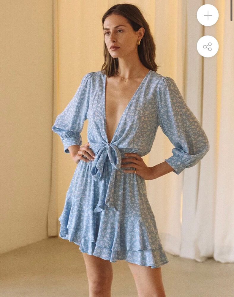 princess polly baby blue dress Blue Flora Dress