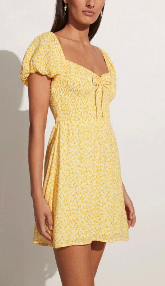Domenica Mini Dress Careyes Floral Marigold