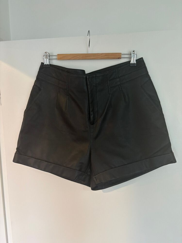 Storm Black 100% Leather Shorts