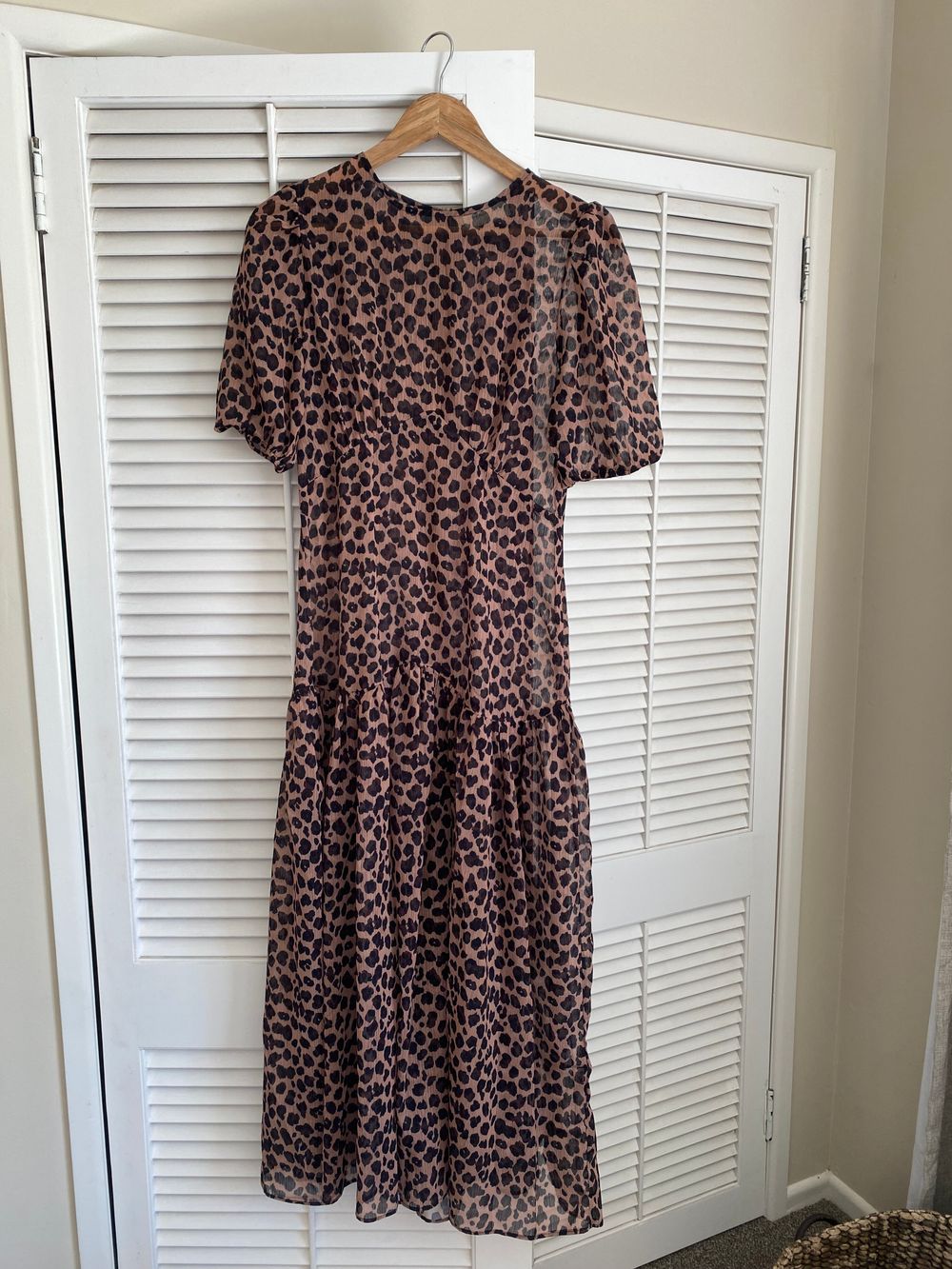 leopard lucia sheer dress Never Fully Dressed + Leopard Lucia Sheer Wrap Dress