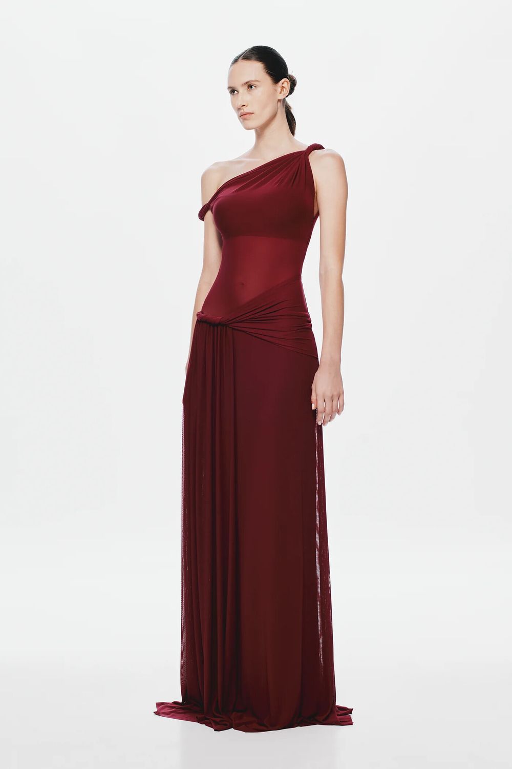 The silas mesh dress plum
