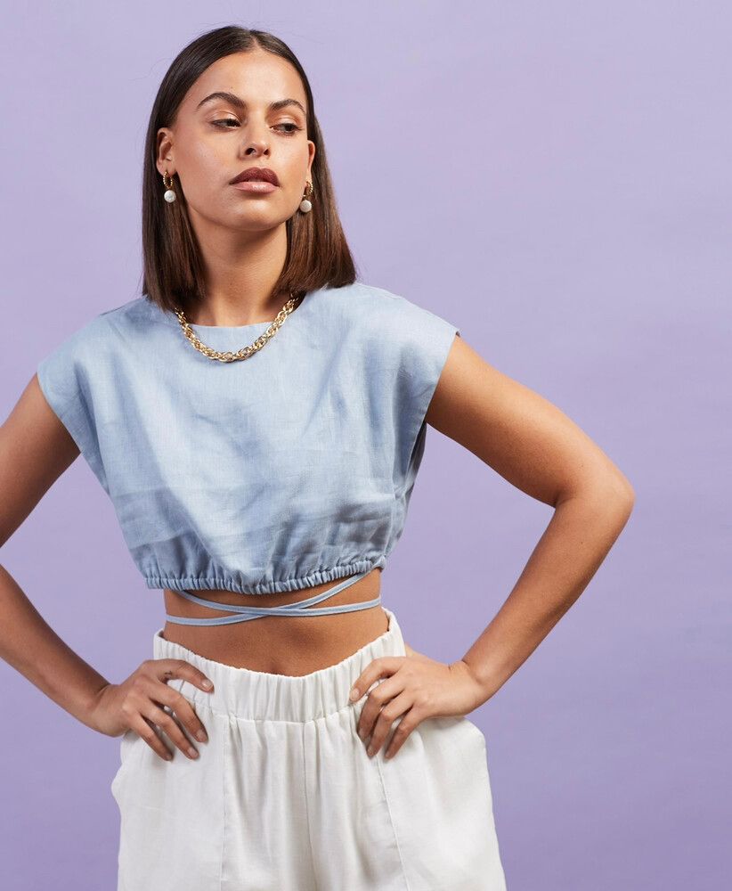 Dazie Crop Wrap Top