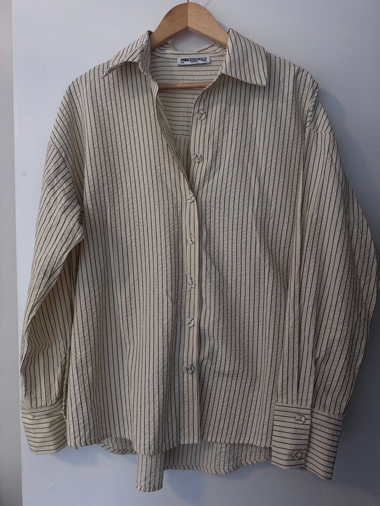 Princess Polly yellow Pinstripe Shirt