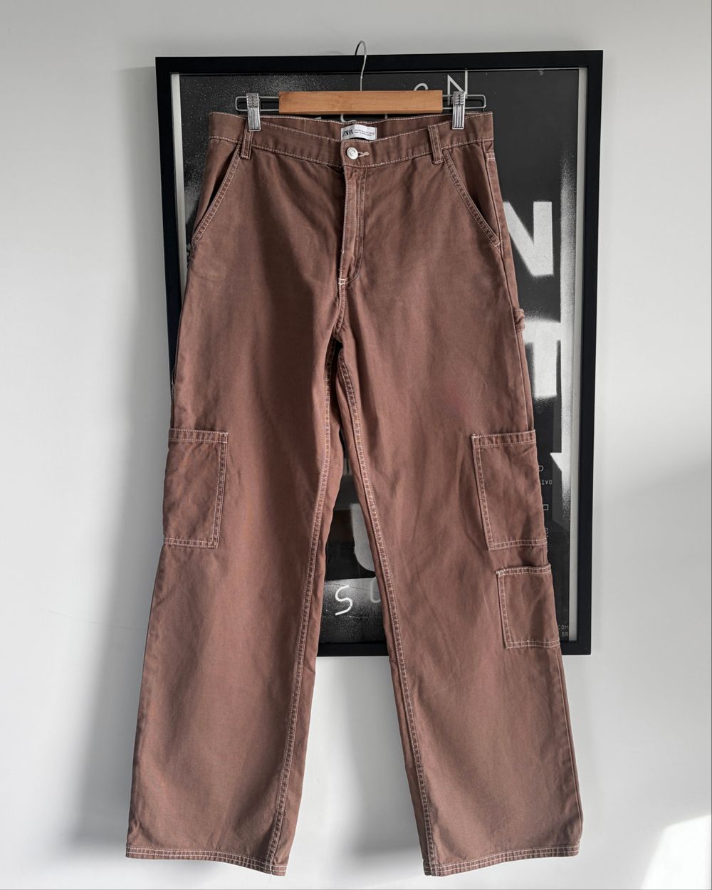 Brown Baggy Cargo Jeans