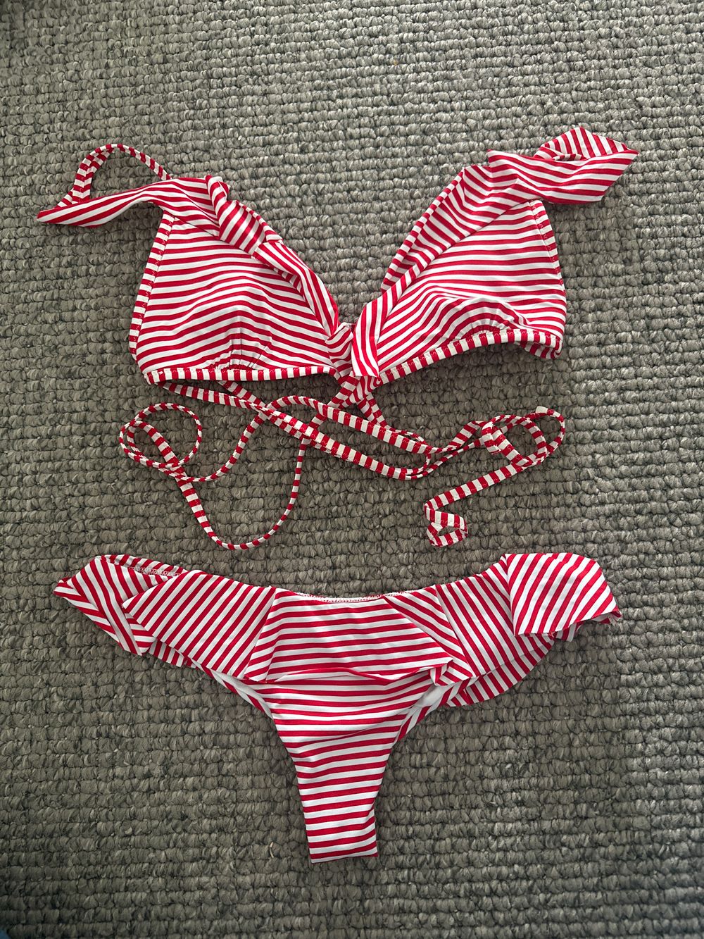 Red & White Striped bikini