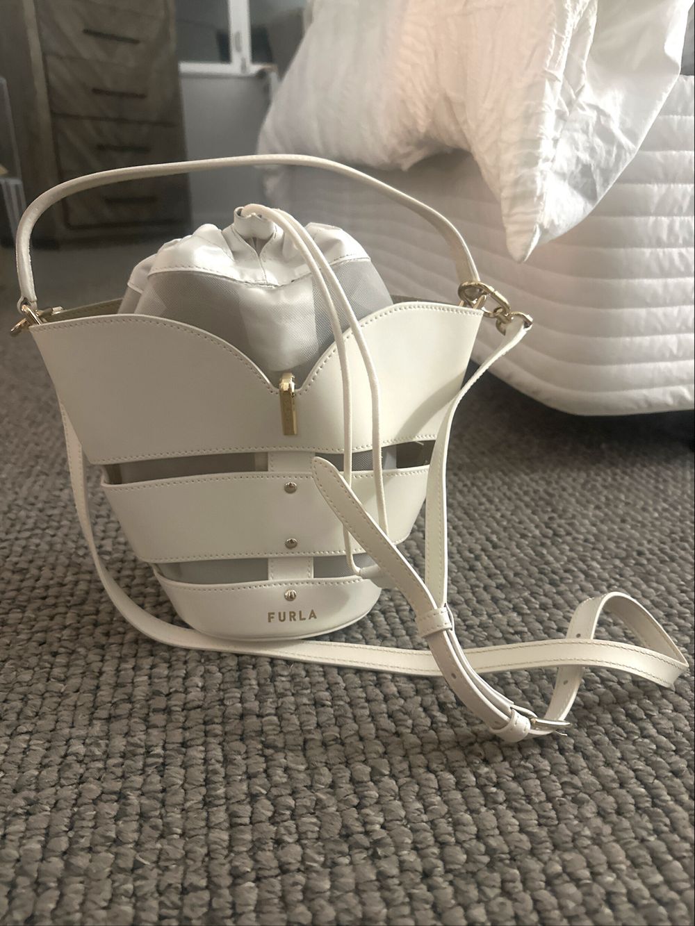 White Furla Handbag