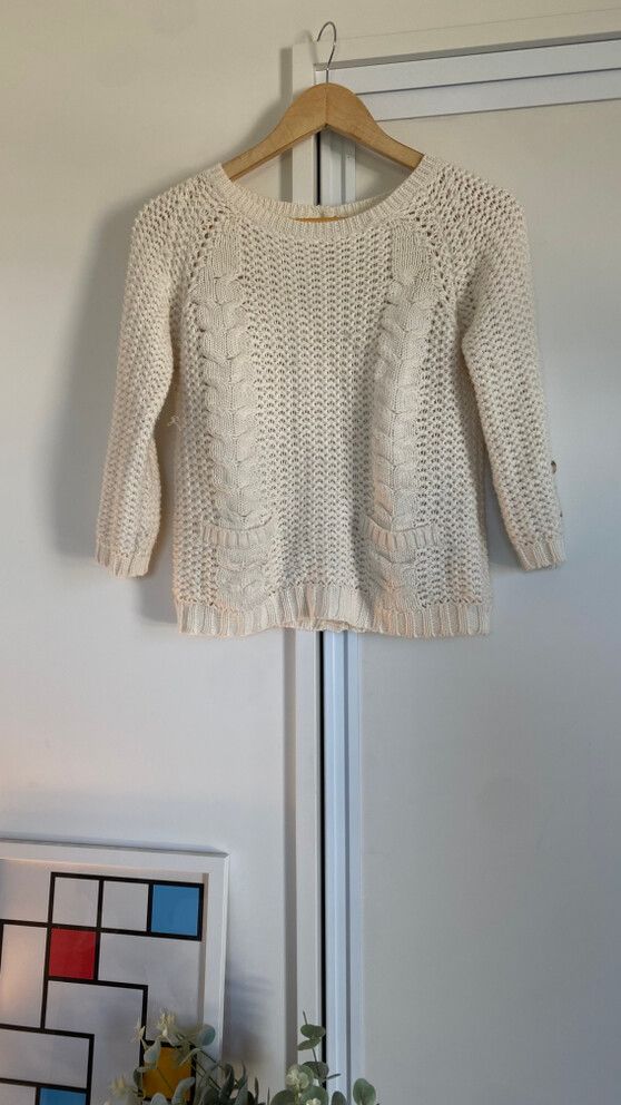Zara Cream Knit Jumper Size S