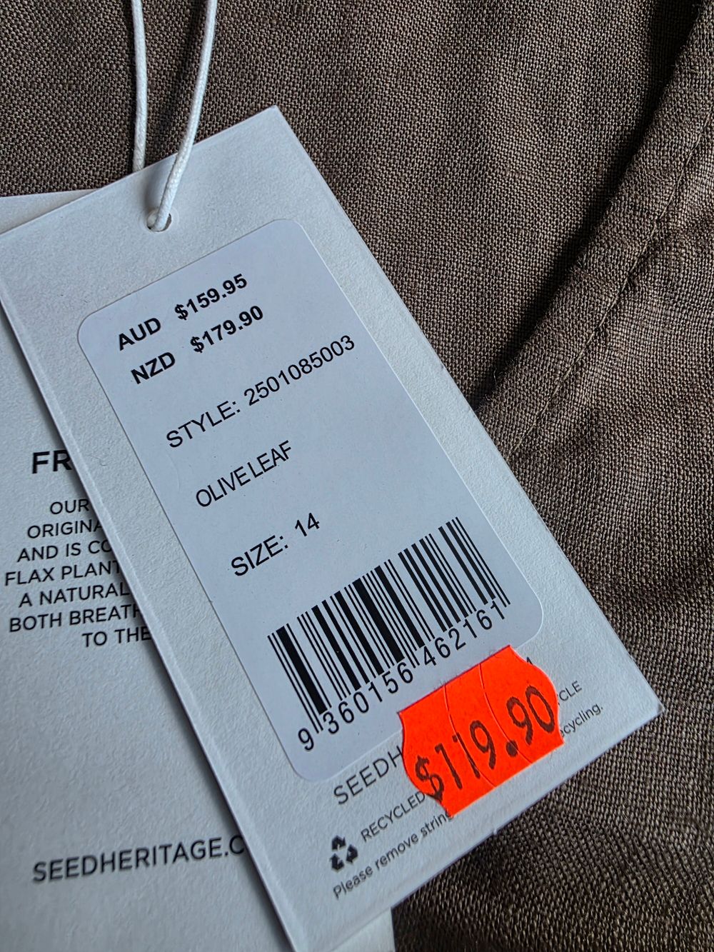 Seed Heritage Olive Leaf Dress