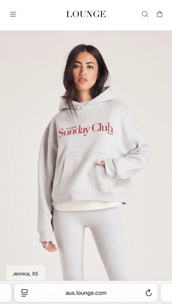 Lounge Grey Cropped Sunday Club Hoodie - BRAND NEW