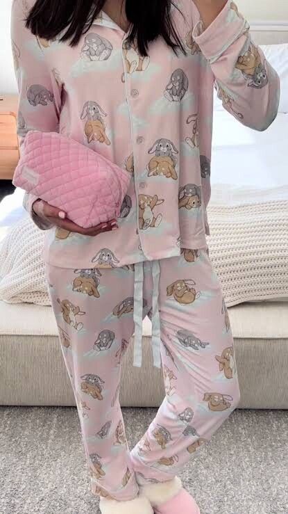 sleepy bunny long pj set