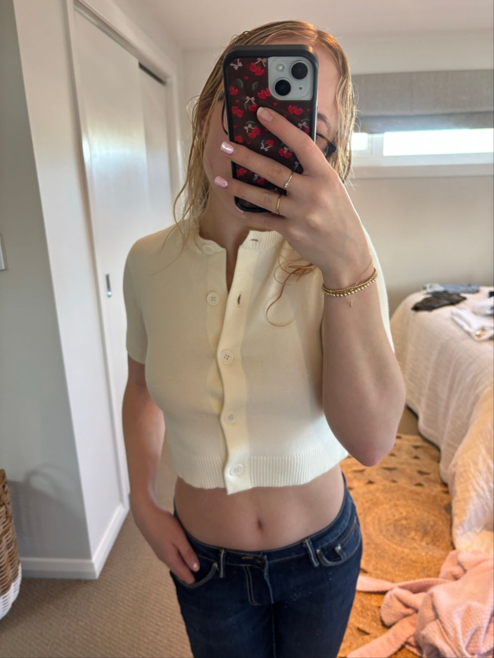 Lioness Cream Short Sleeve Cardigan