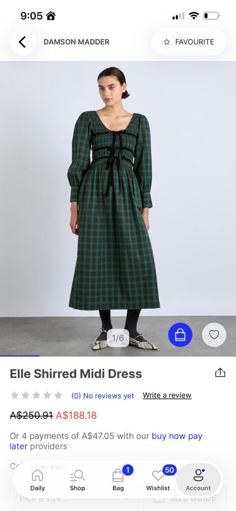 Damson Madder Elle Shirred Midi Dress