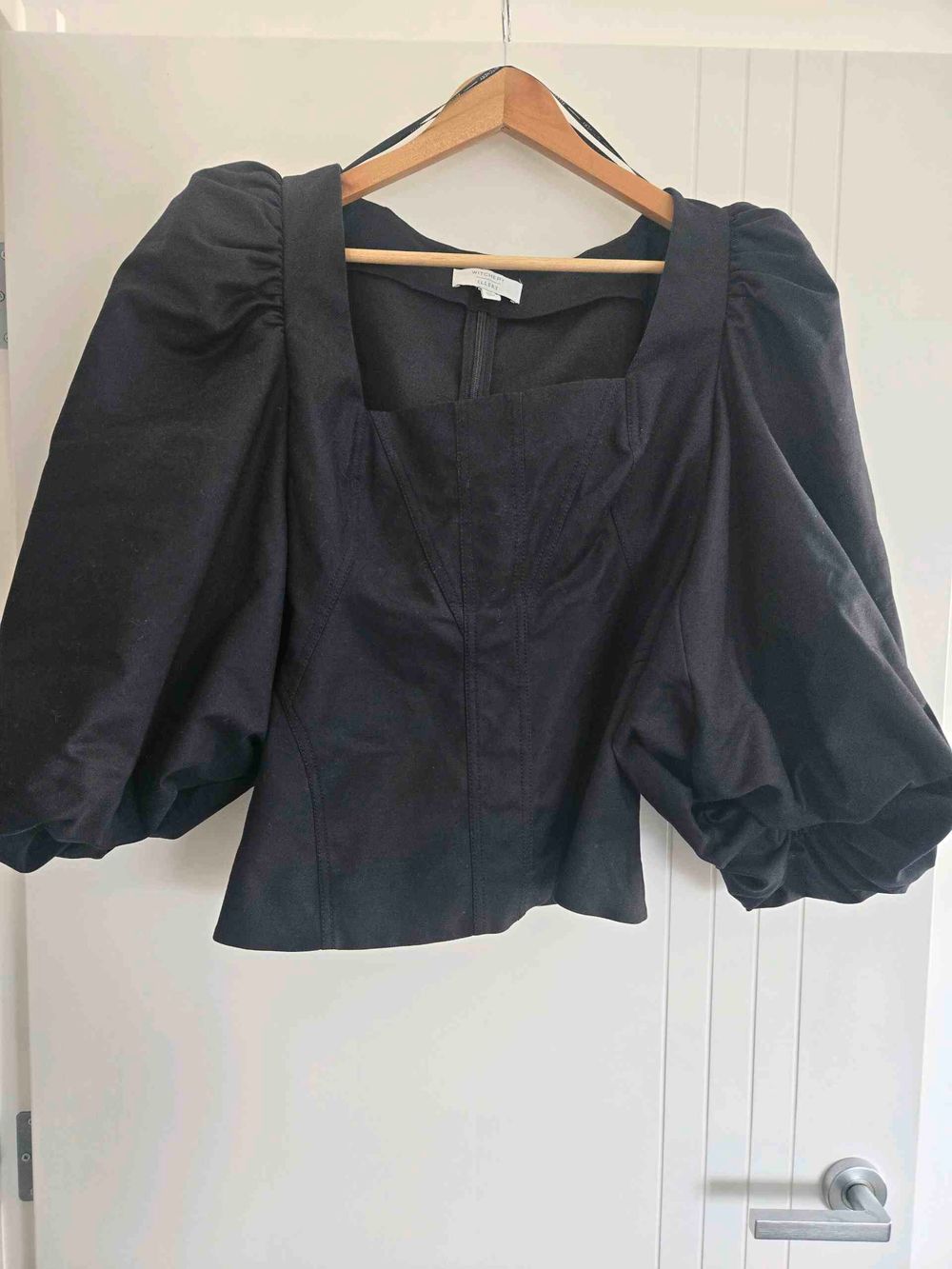 Witchery Black Puff Sleeve Top