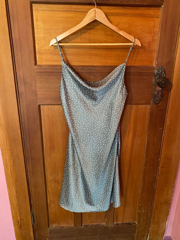 Green and White Polka Dot Midi Dress