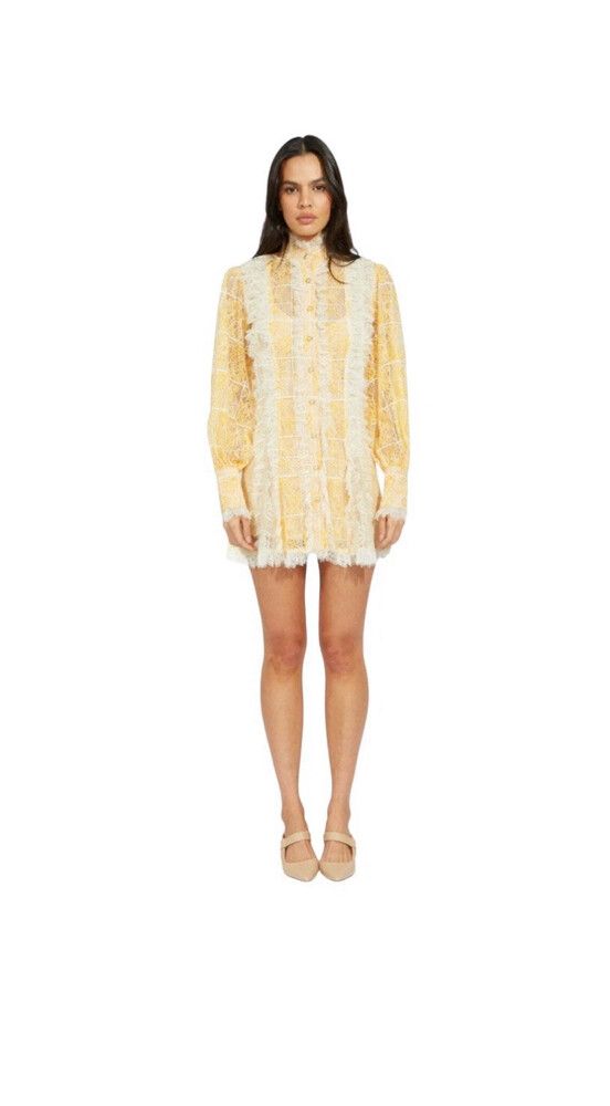 alice mccall  ‘You Pretty thing’ Mini Yellow & White Lace With Slip Au10 US6