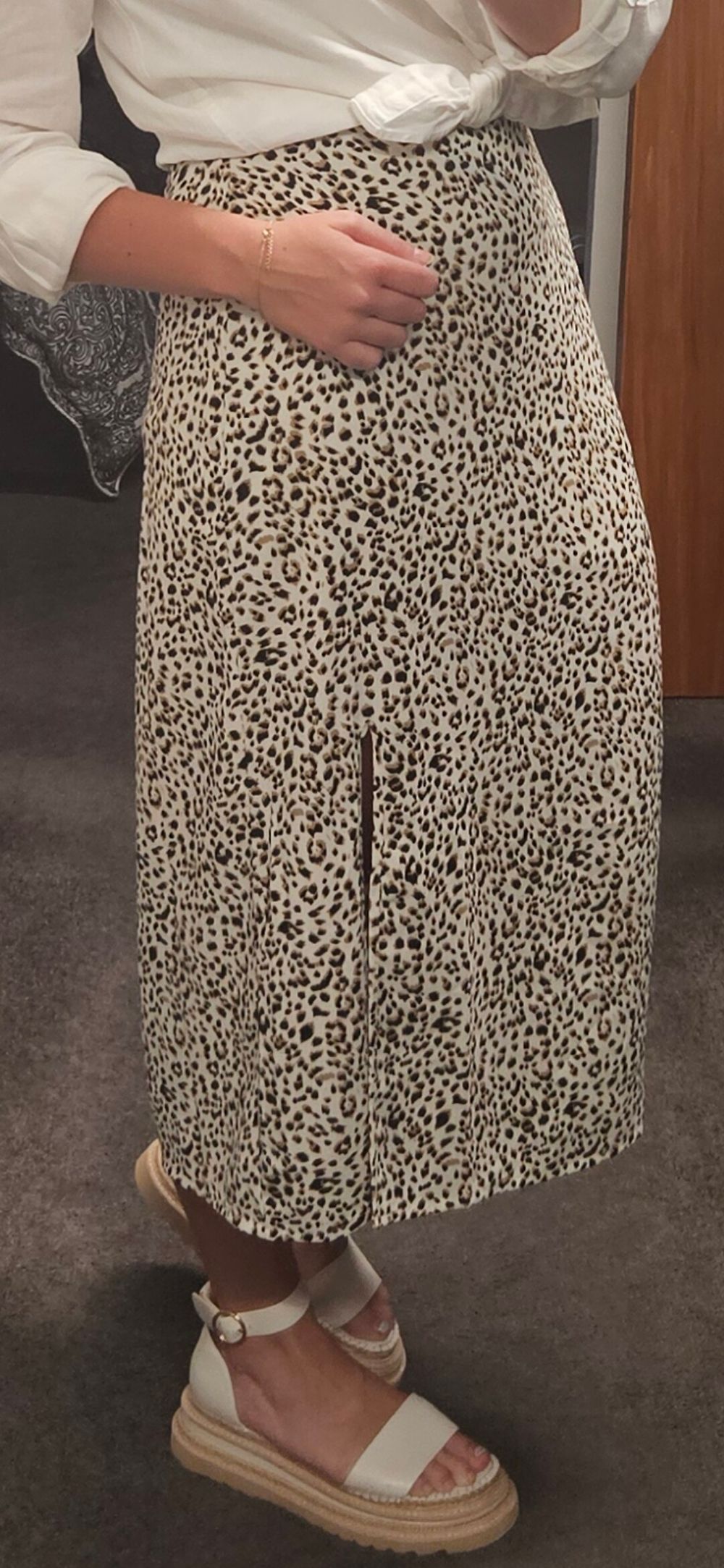 Leopard Print midi Skirt