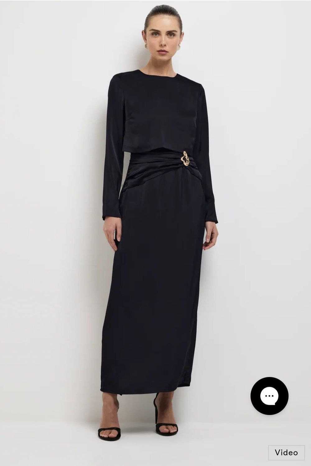 sheike black long sleeve dress Harley Dress Black | Gold Detailed Maxi Dress