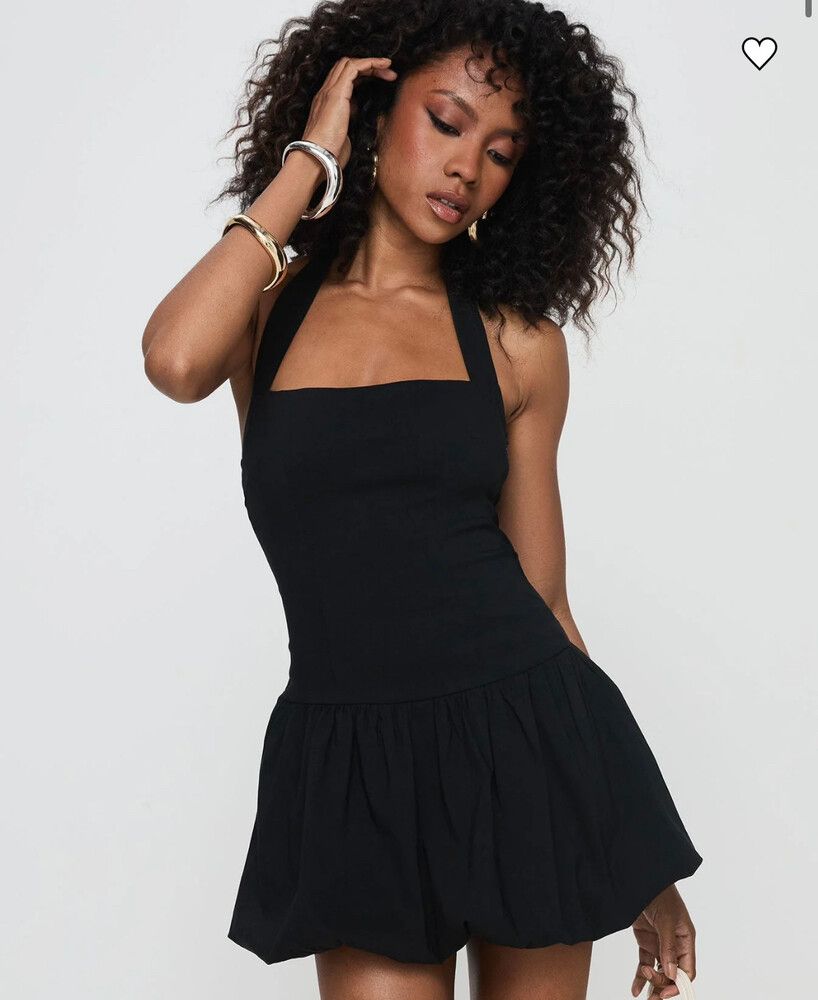 Perfect Stranger - Perfect Stranger Black Bubble Mini Halter dress on  Designer Wardrobe