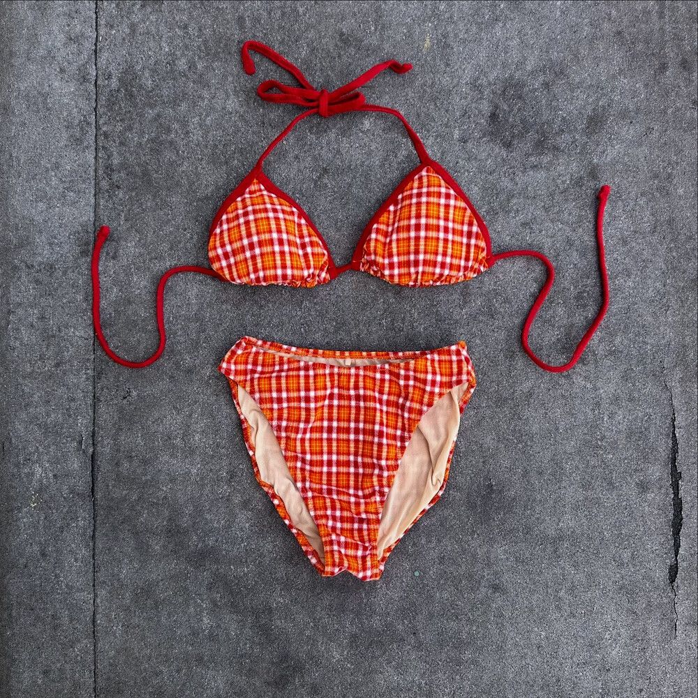 vintage plaid bikini set
