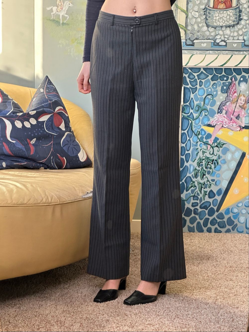vintage pinstripe suit pants/ trousers