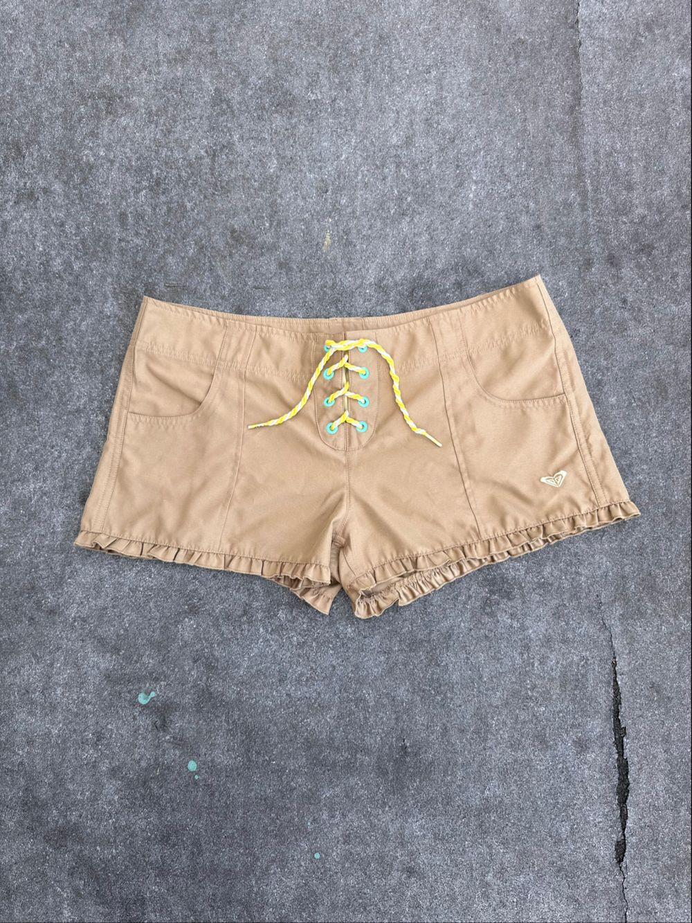 Roxy Khaki lace up shorts