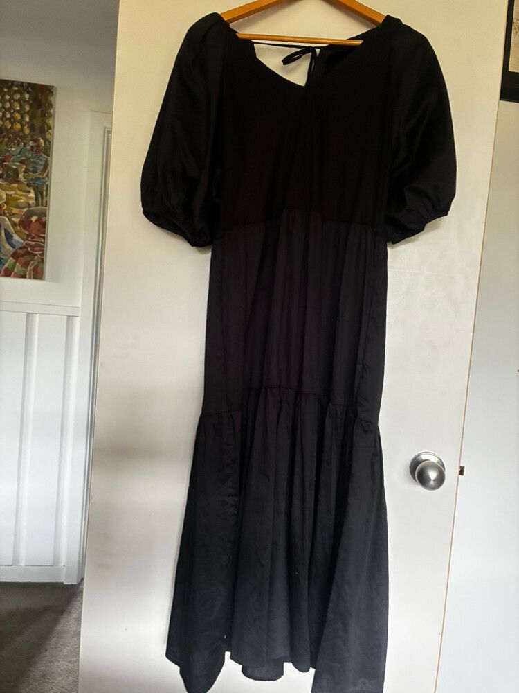 State Of Play Black Midi Dress