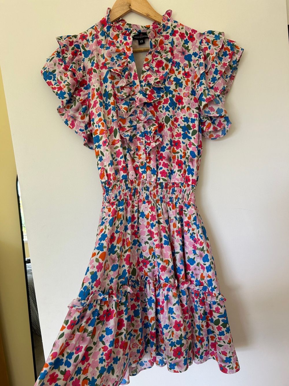 open lace back dress Pink & Raspberry Ginkgo Floral Augustine Midi Dress