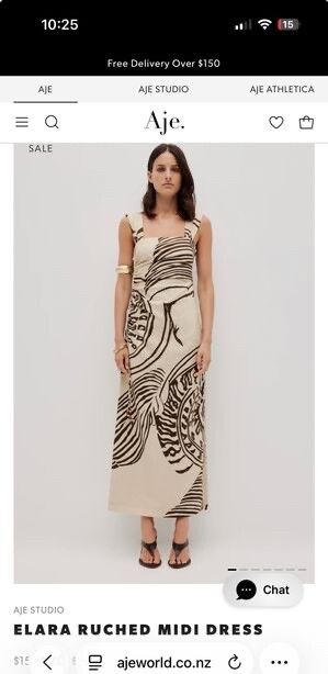 Aje Studio Elara Ruched Midi Dress - tags still on