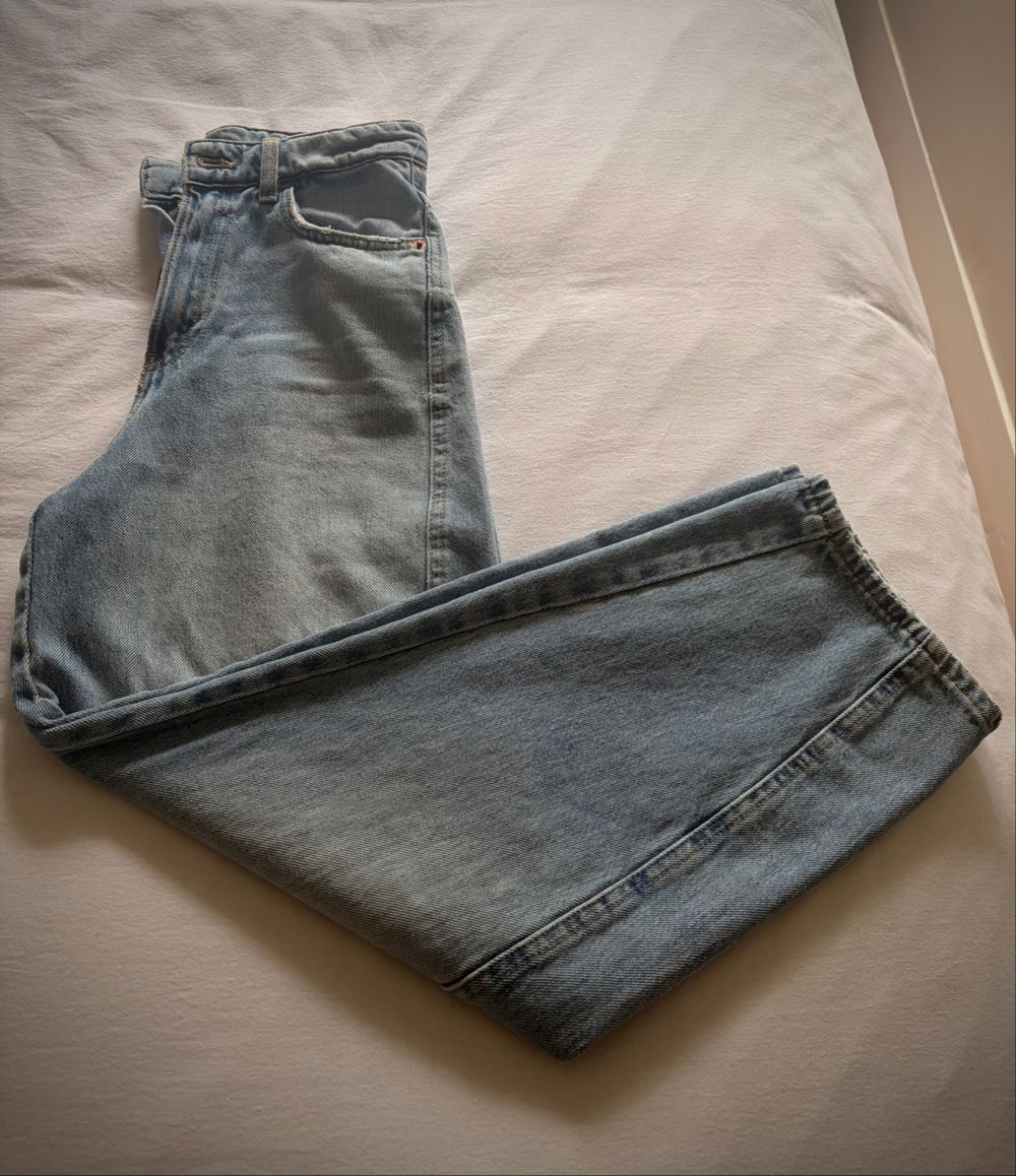 Zara Blue Barrel Leg Jeans