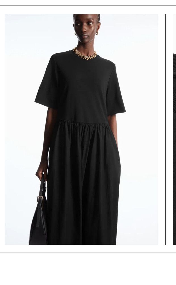 COS - COS Contrast Panel Midi T Shirt Dress on Designer Wardrobe