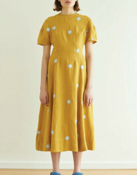 Hej Hej Mustard Floral Dress