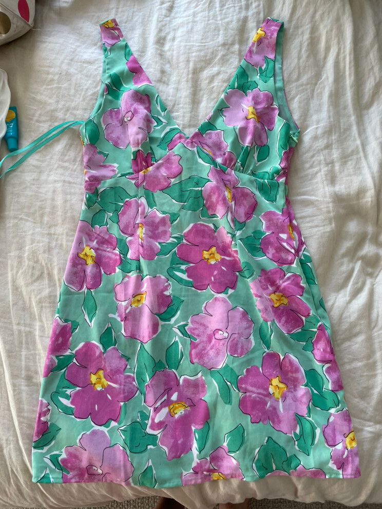 Princess Polly - Princess polly green and pink mini dress on Designer  Wardrobe