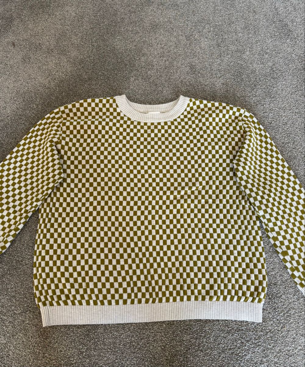 KOWTOW Checkerboard Knit Crew - Lawn Green