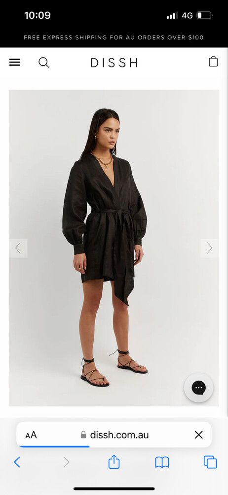 DISSH - DALE BLACK LINEN MINI WRAP on Designer Wardrobe