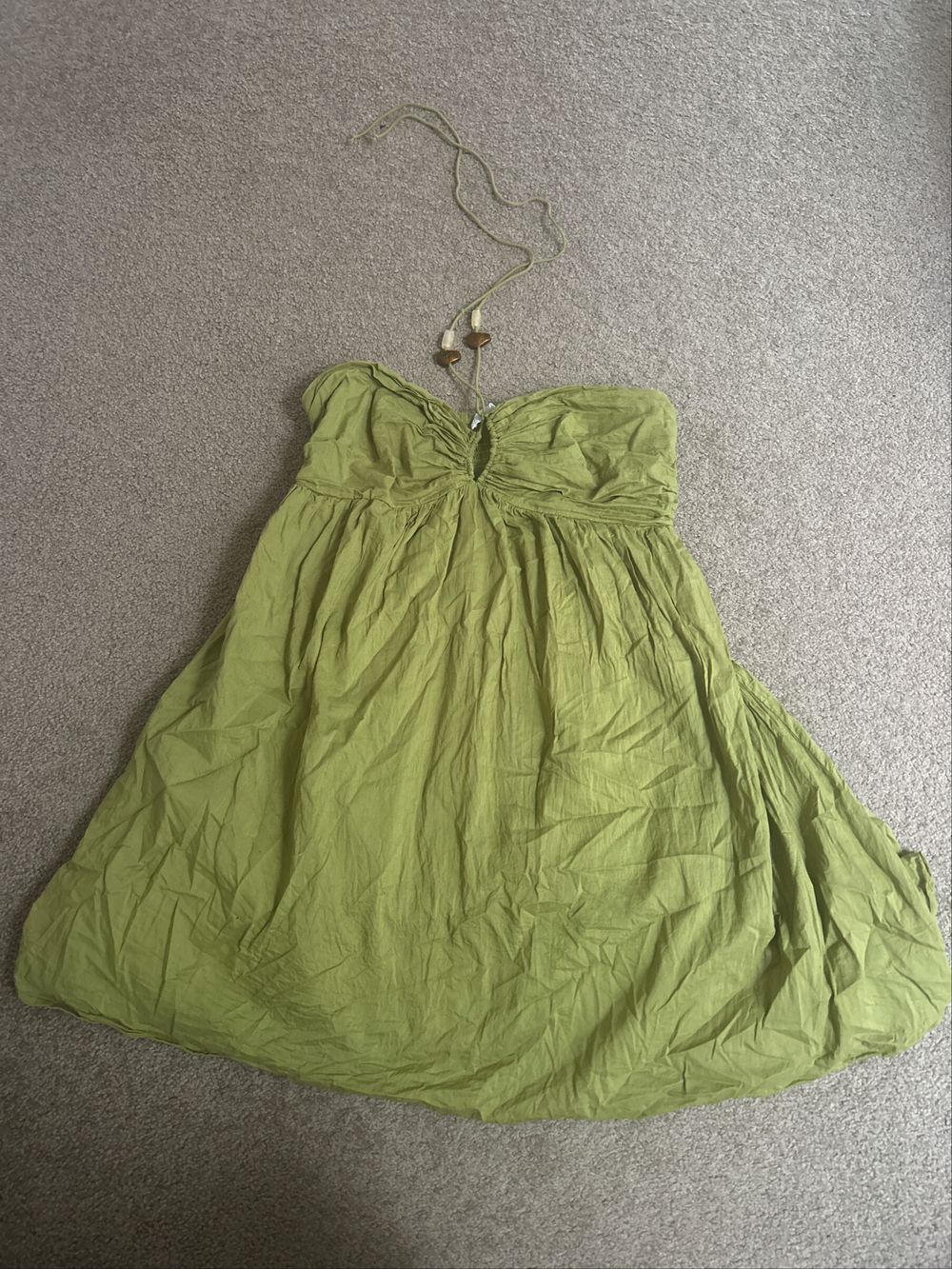 Primark - Green Halter Tie Bead Dress on Designer Wardrobe