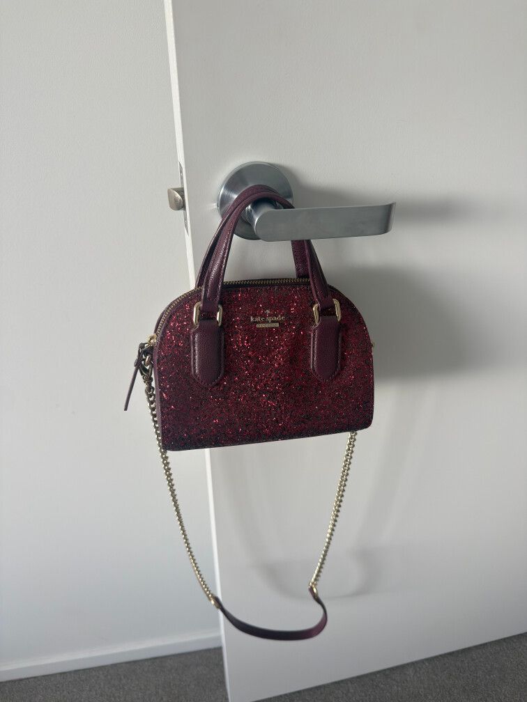 Kate Spade Burgundy Glitter mini handbag