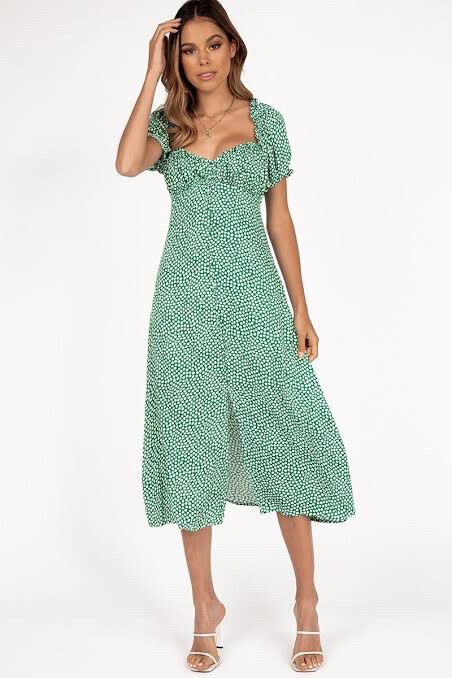 DISSH - DISSH green Floral MIDI Dress on Designer Wardrobe