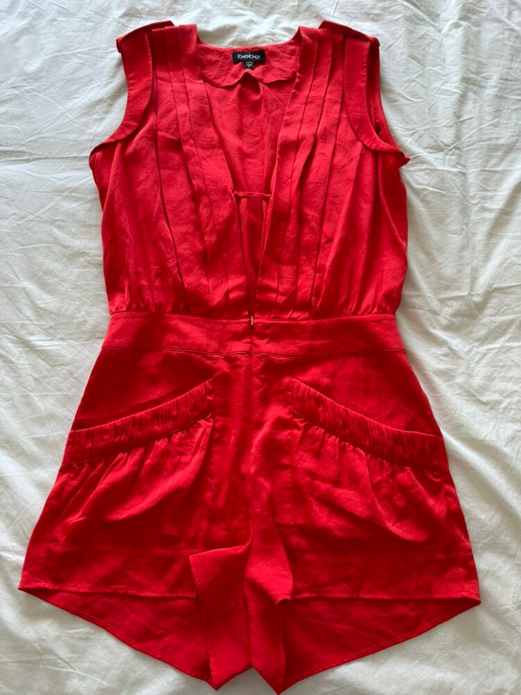 Bebe red playsuit