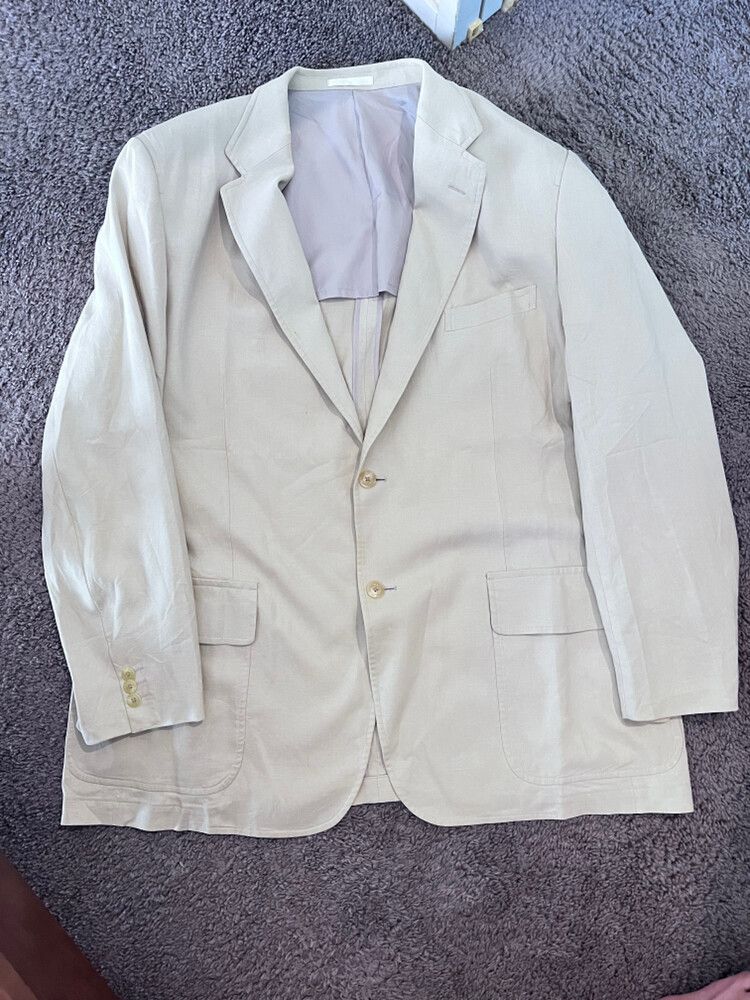 BURBERRY LONDON unisex relaxed linen tencel single breasted blazer - 3L